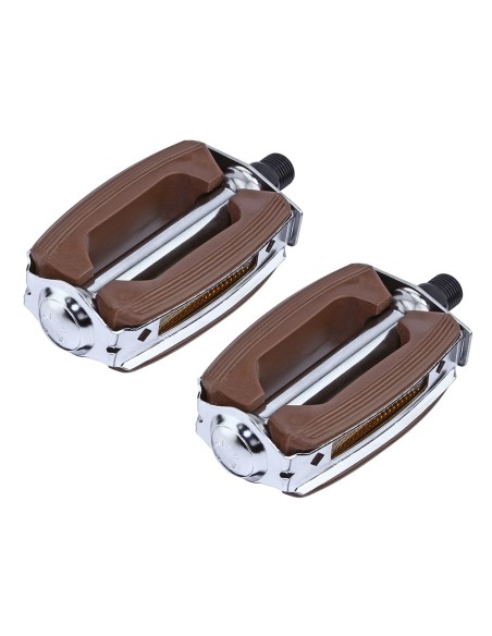 Krate Rubber Pedals 9/16 Brown/Chrome.